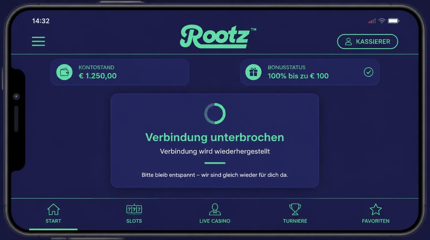 Smartphone zeigt schwache Verbindung, Ladeanzeige und Synchronisation von Kontostand
