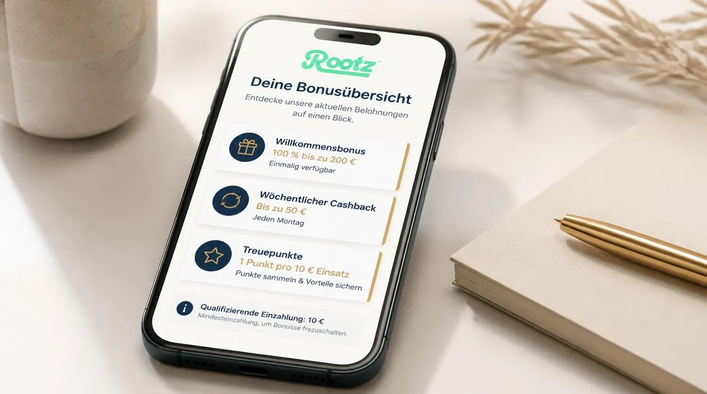 Übersicht mit Willkommensbonus, Cashback und wöchentlicher Punkteprämie auf einem Smartphone